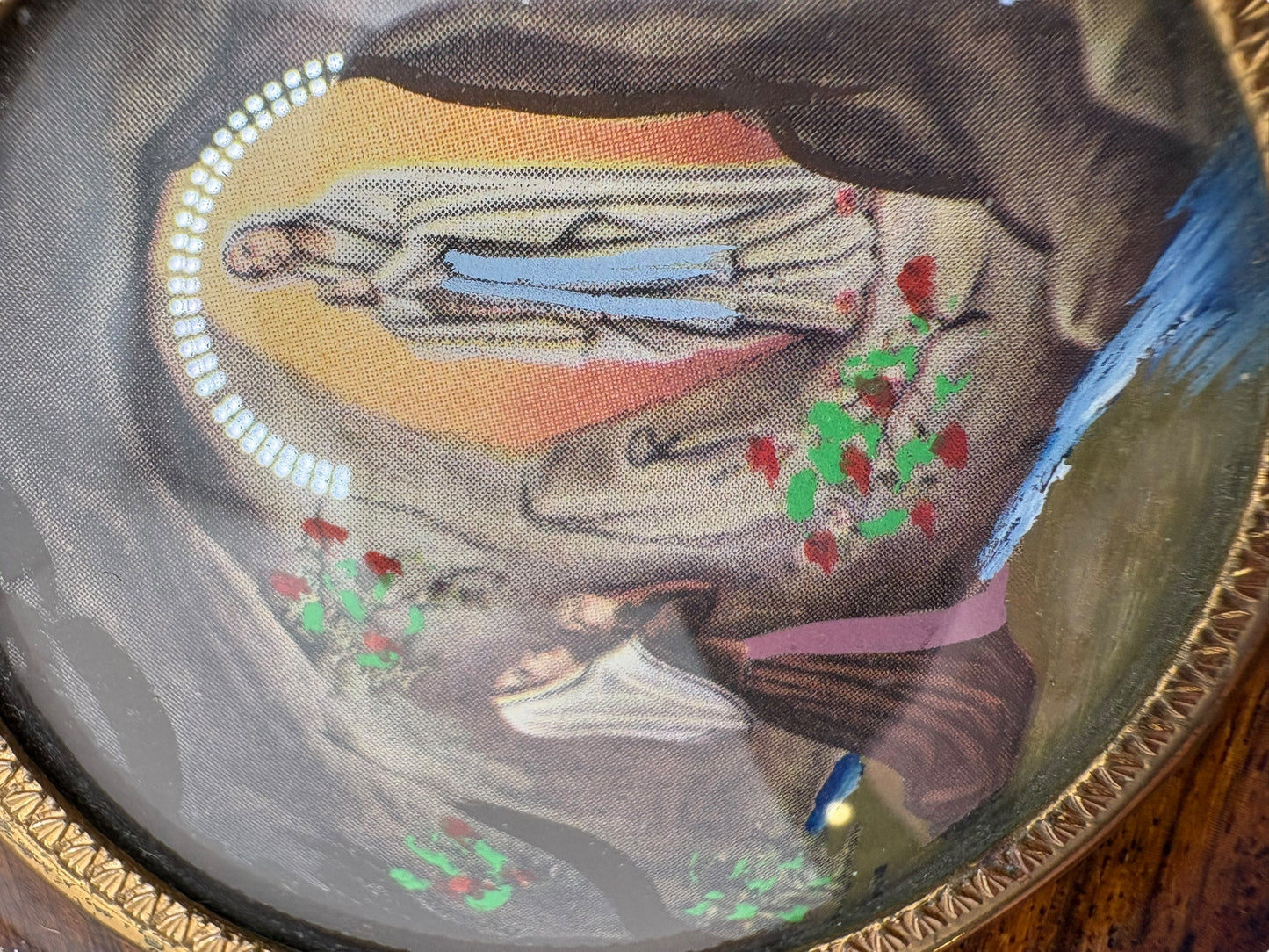 Hand-Painted Our Lady of Lourdes Miniature Art