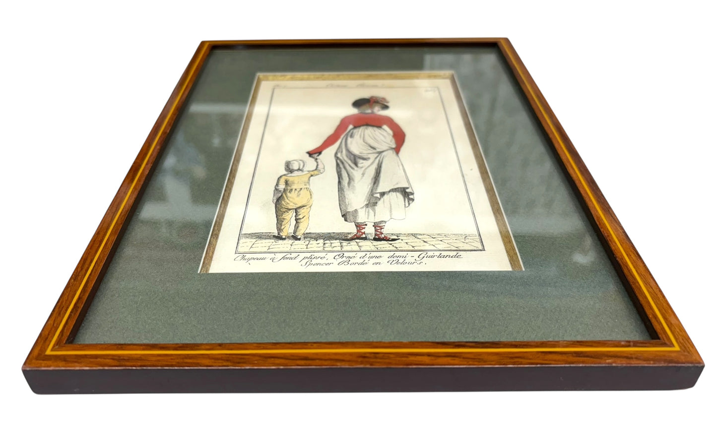 Antique Framed French Fashion Print