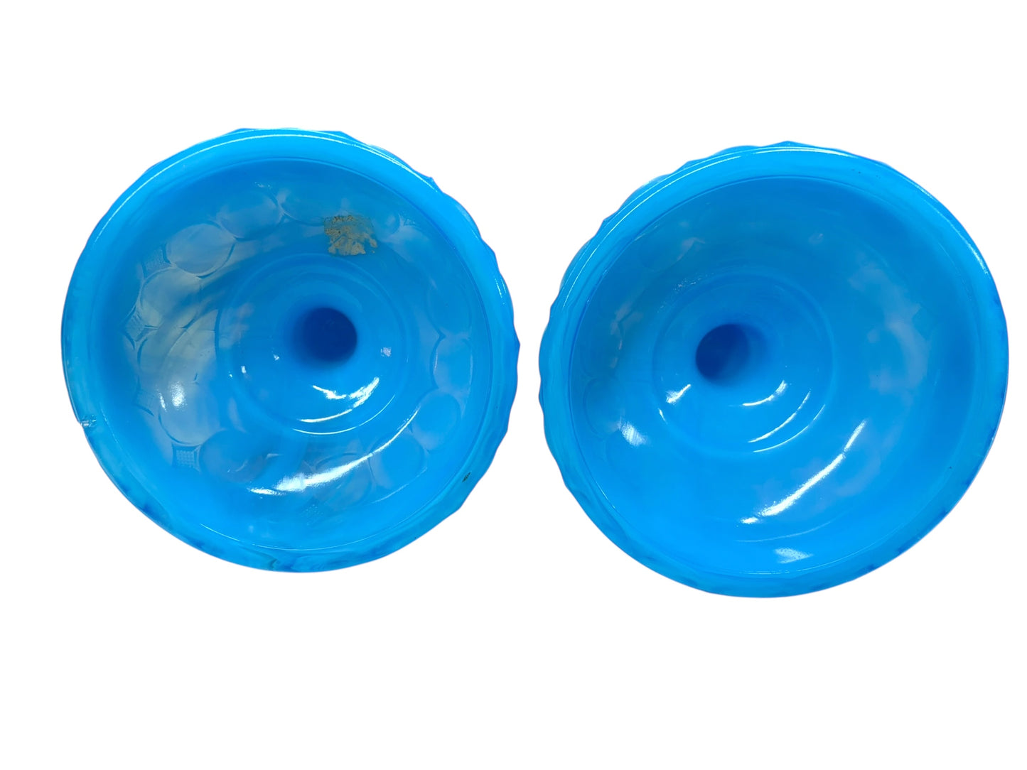 Vintage Blue Candle Holder Pair