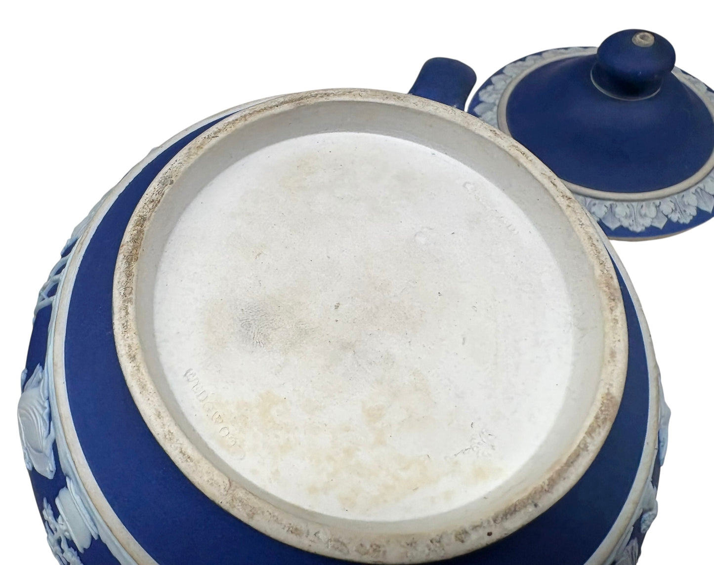 Wedgwood Blue Jasperware Teapot with Underplate