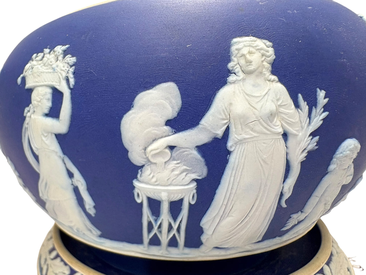 Wedgwood Blue Jasperware Teapot with Underplate