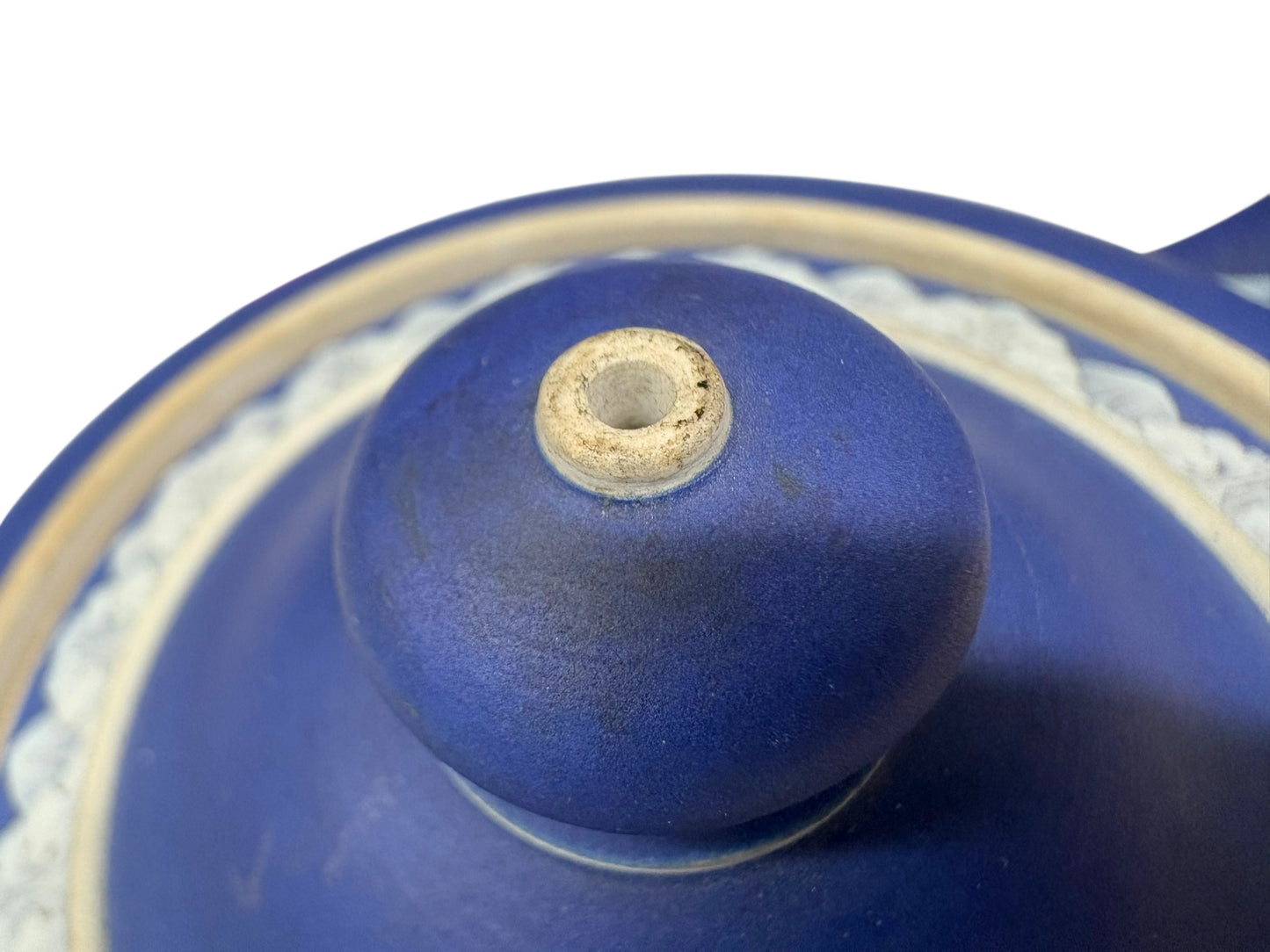 Wedgwood Blue Jasperware Teapot with Underplate