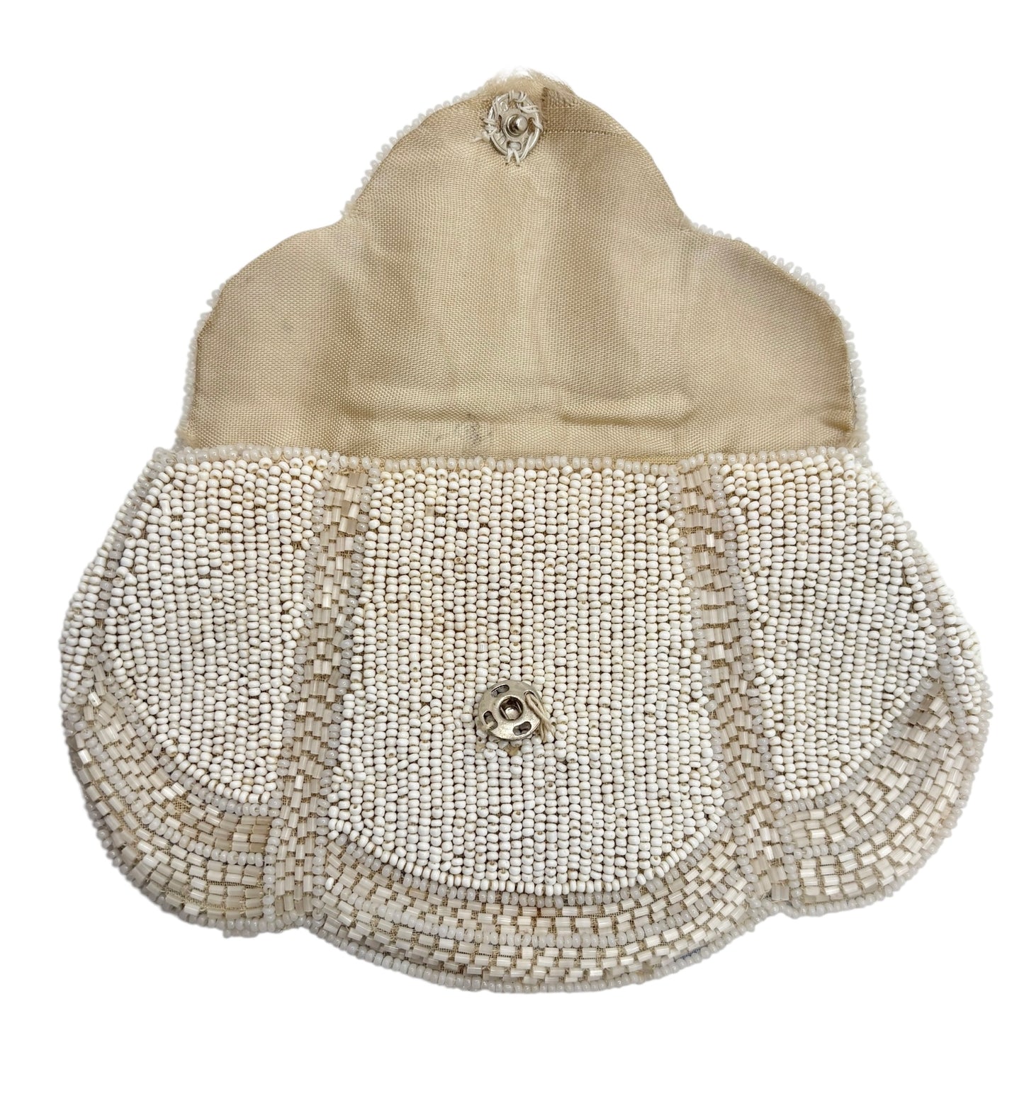 Whiting & Davis White Beaded Clutch