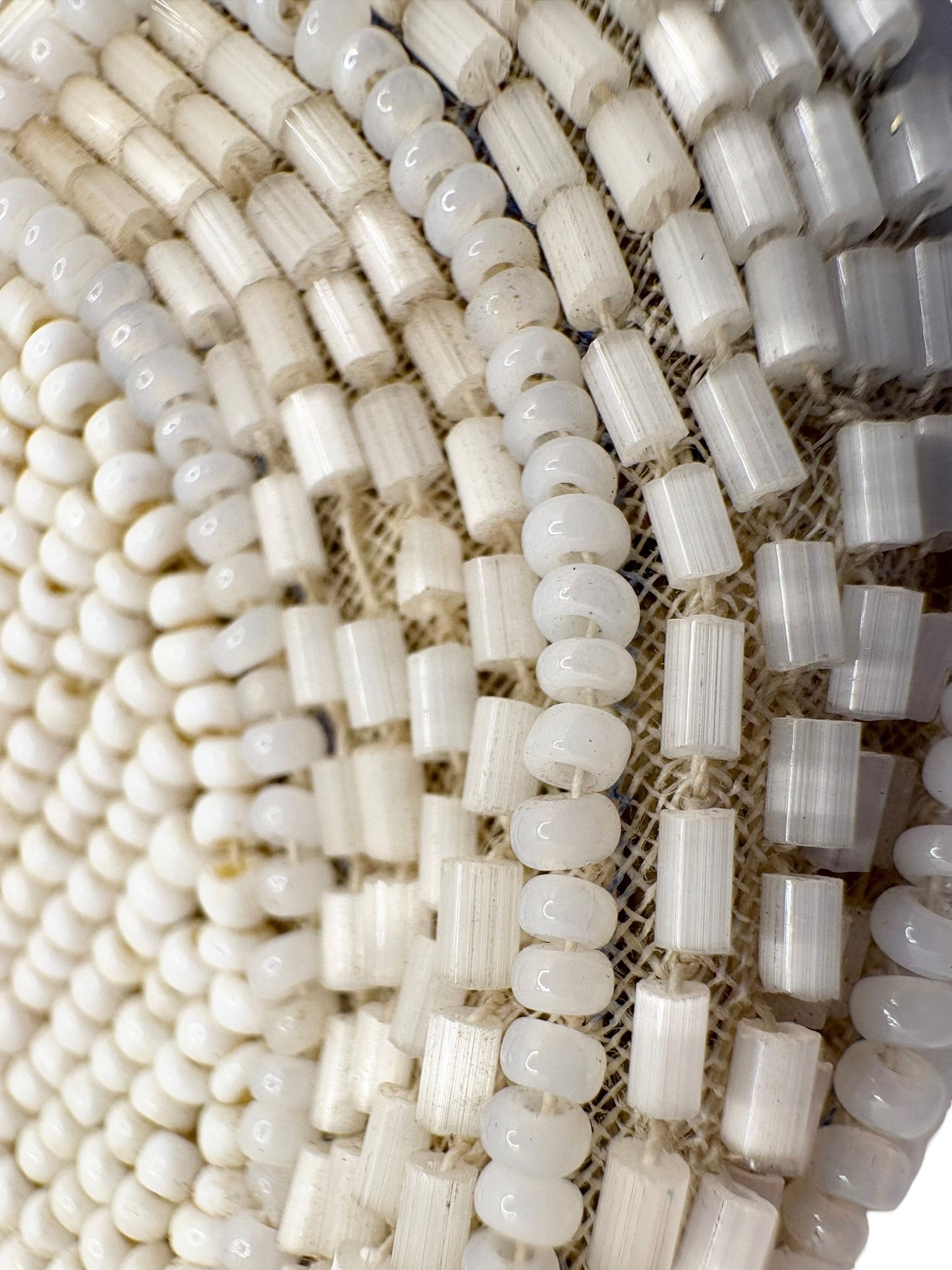 Whiting & Davis White Beaded Clutch