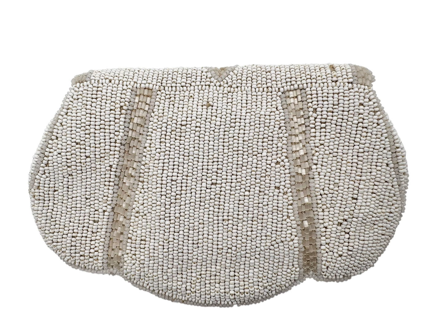 Whiting & Davis White Beaded Clutch