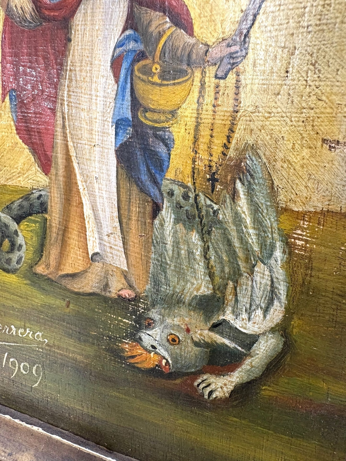 1909 Saint Margaret of Antioch Religious Oil Painting
