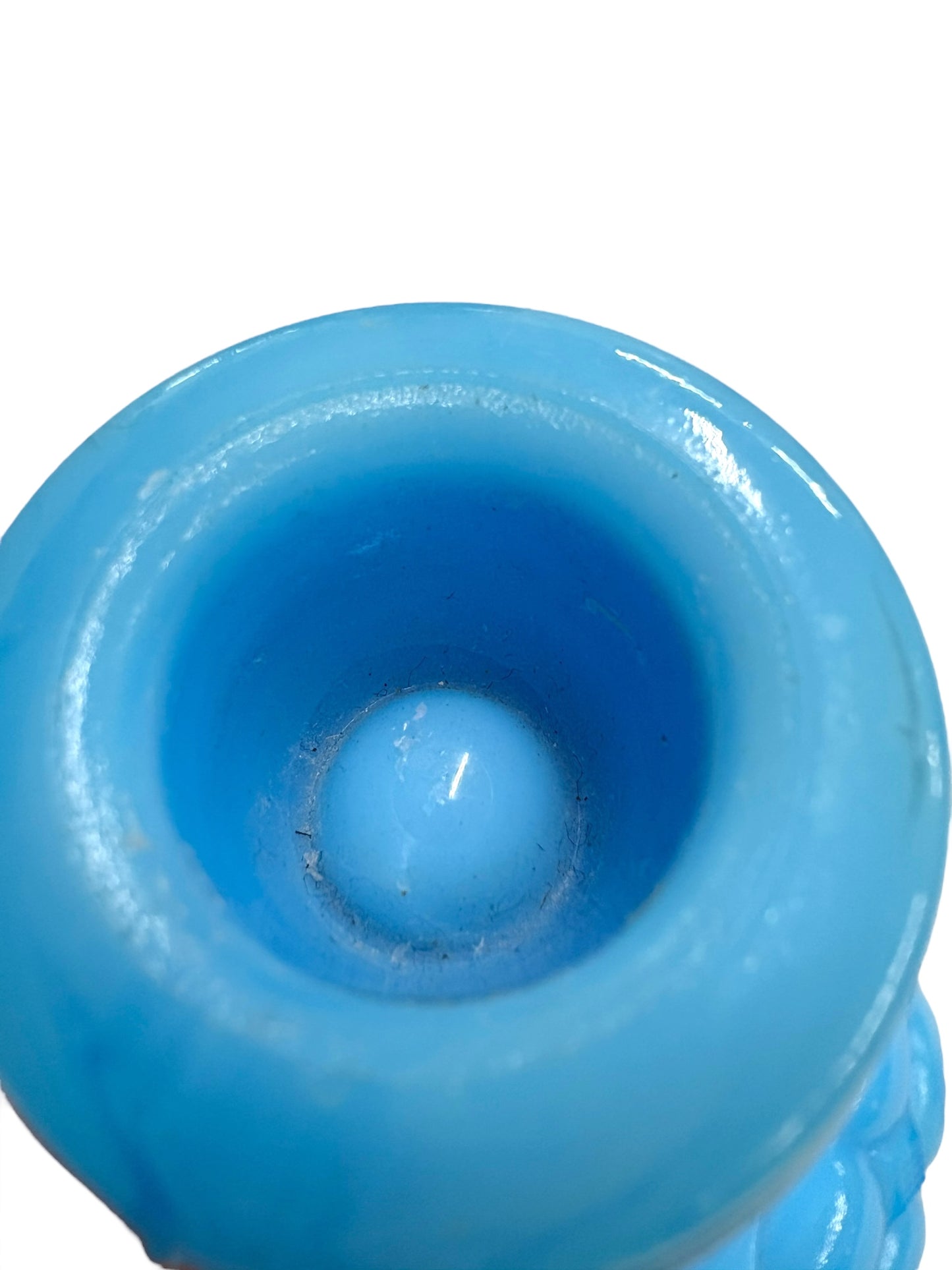 Vintage Blue Candle Holder Pair