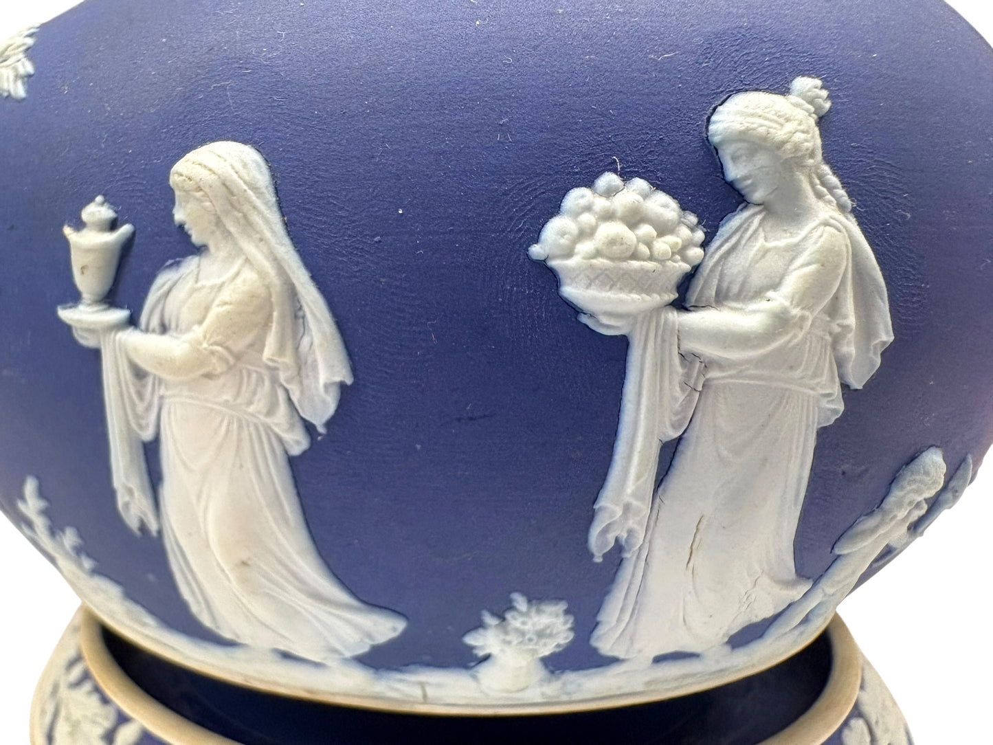 Wedgwood Blue Jasperware Teapot with Underplate