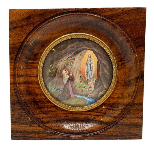 Hand-Painted Our Lady of Lourdes Miniature Art