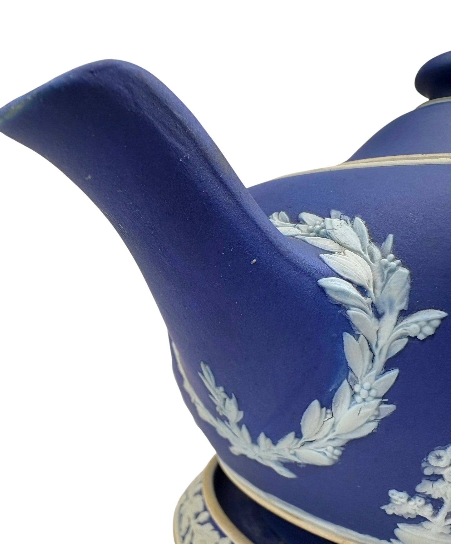 Wedgwood Blue Jasperware Teapot with Underplate