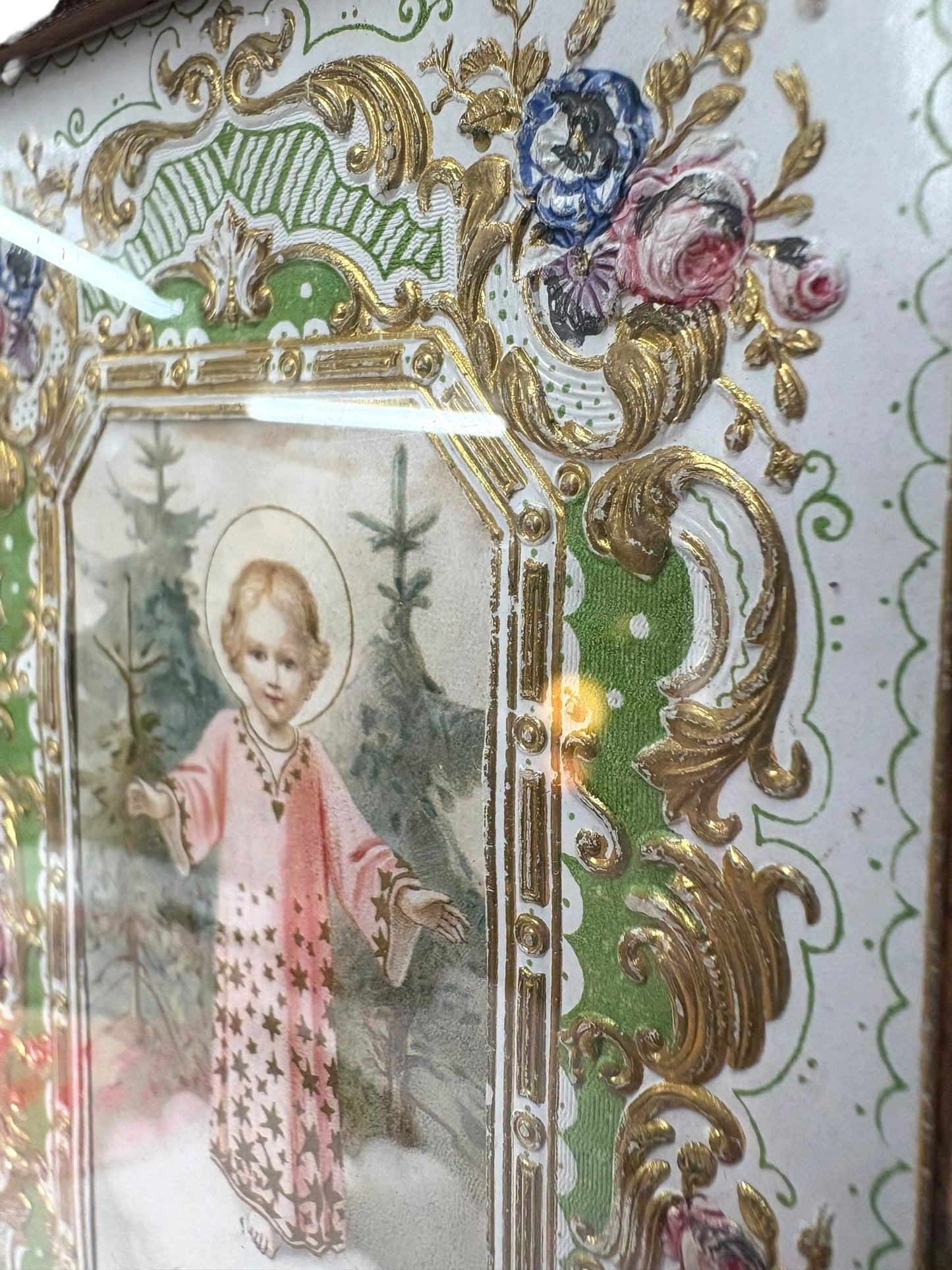 Antique Framed German Devotional