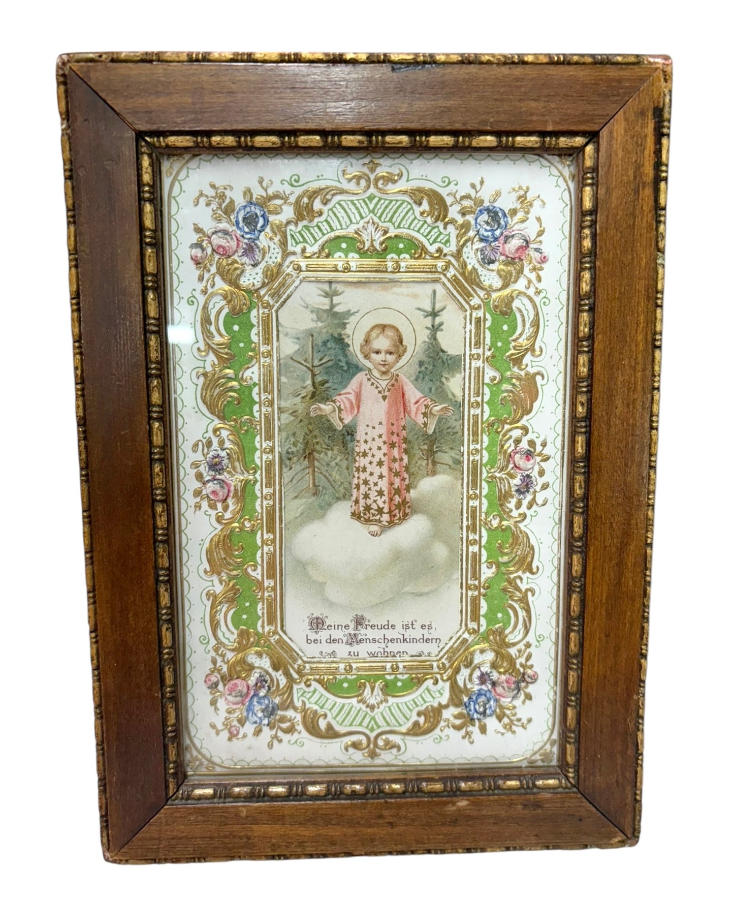 Antique Framed German Devotional
