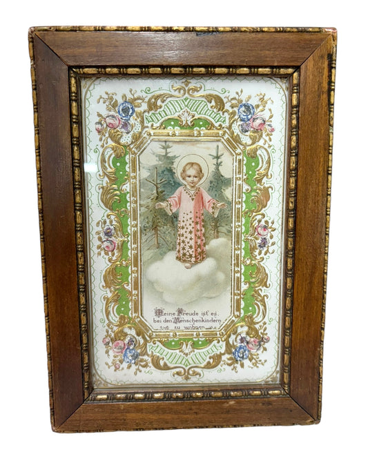 Antique Framed German Devotional