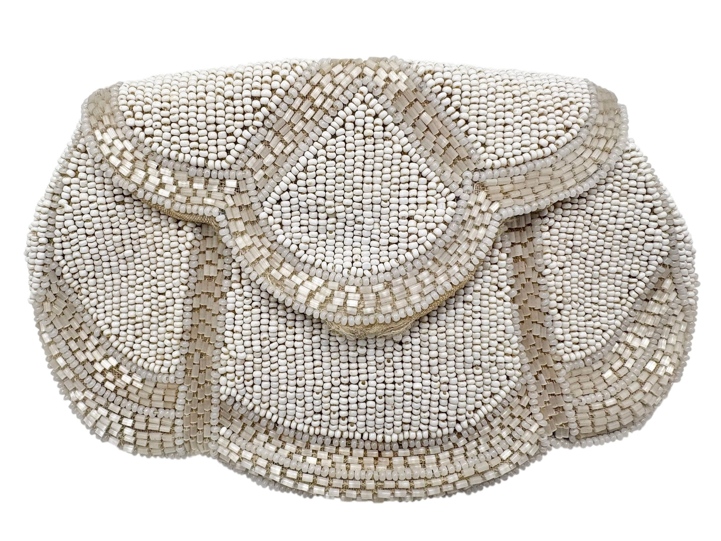 Whiting & Davis White Beaded Clutch