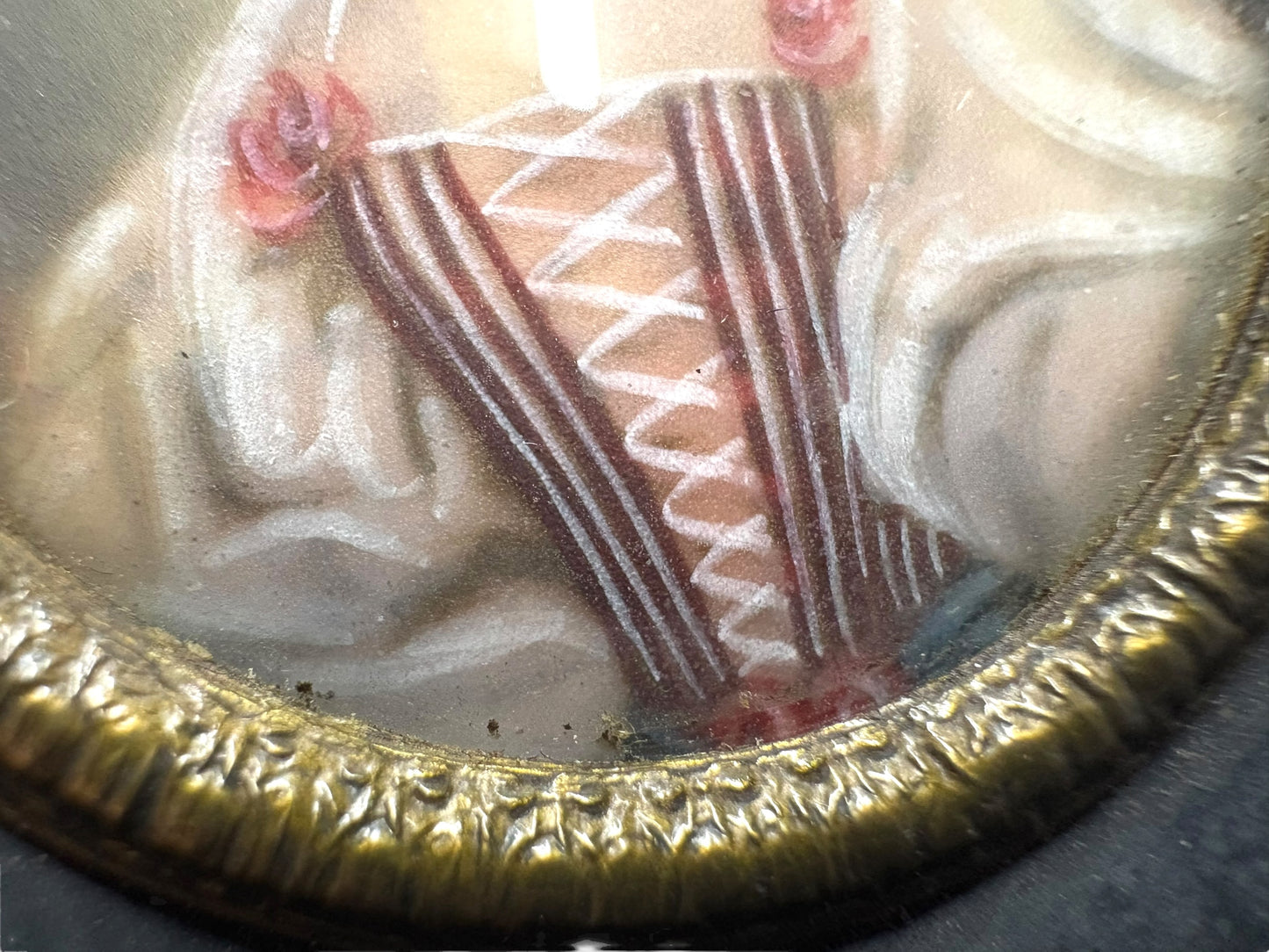 Framed Miniature Portrait of 18th-Century Lady