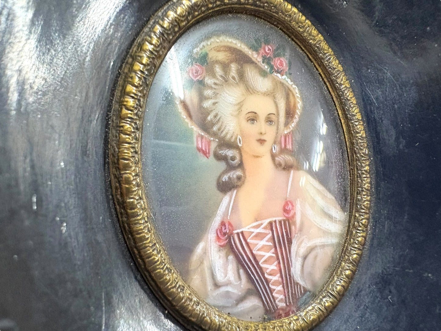 Framed Miniature Portrait of 18th-Century Lady